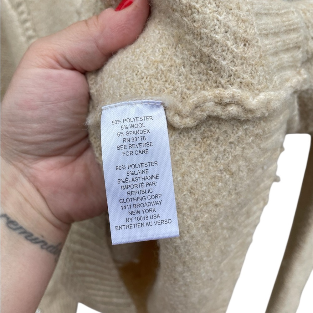 Elie Tahari EH424109 Oatmeal Heather Wool Blend Sweater - Picture 10 of 10